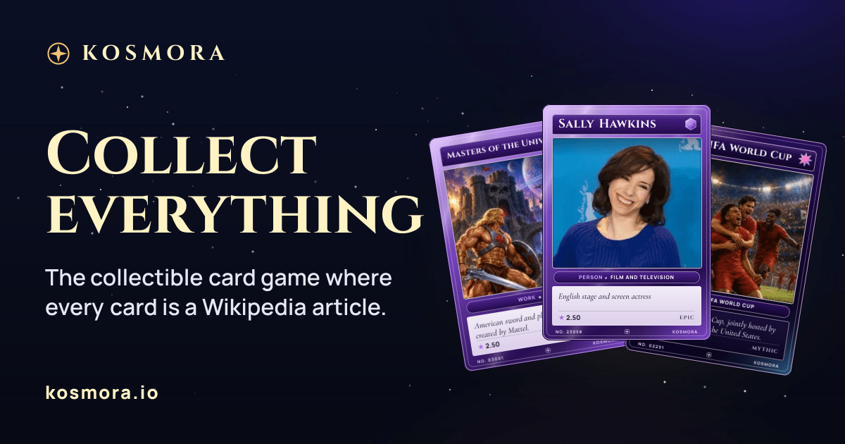 i built a card game that turns wikipedia into 55k collectible cards